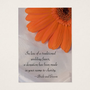 Carte de préférence Orange Daisy et Satin Mariage