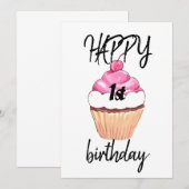 Carte de premier anniversaire (Devant / Derrière)