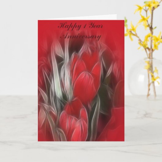 Carte de premier anniversaire de mariage (Fleur jaune)