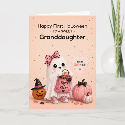 Carte de premier Halloween pour petite-fille avec (Devant)
