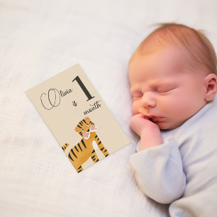 Carte de première année de jalon "Cute Jungle Anim