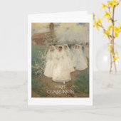 Carte de première communion (Fleur jaune)