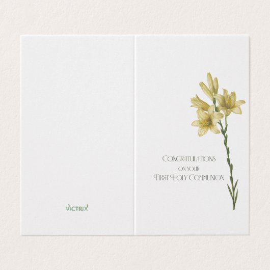 Carte de première communion avec l'image de Lily p (Outside Unfolded)