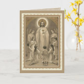 Carte de Première Communion avec prière et verset (Fleur jaune)