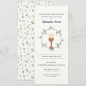 Carte de première communion - couronne botanique e (Devant / Derrière)