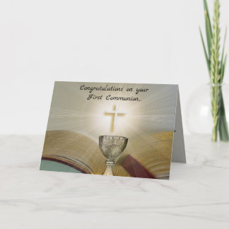 Carte de première communion modifiable avec calice