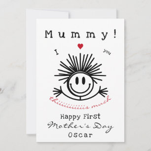 Carte de première fête des mères drôle et mignonne