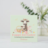 Carte de première Pâques personnalisée, 1er agneau (Debout devant)