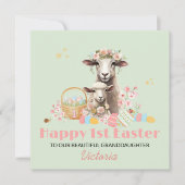 Carte de première Pâques personnalisée, 1er agneau (Devant)