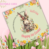 Carte de première Pâques personnalisée, 1er Lapin 