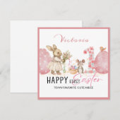 Carte de première Pâques personnalisée, Lapin,2 oe (Devant / Derrière)