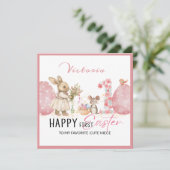 Carte de première Pâques personnalisée, Lapin,2 oe (Debout devant)