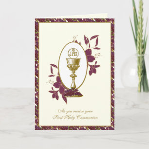 Carte de Première Sainte Communion catholique Jésu