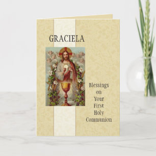 Carte de Première Sainte Communion Jésus Eucharist
