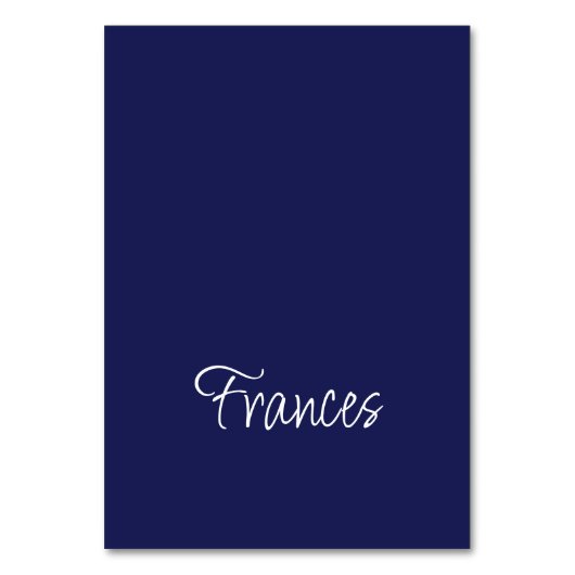 Carte de prénom individuelle marine et blanche (Par défaut)