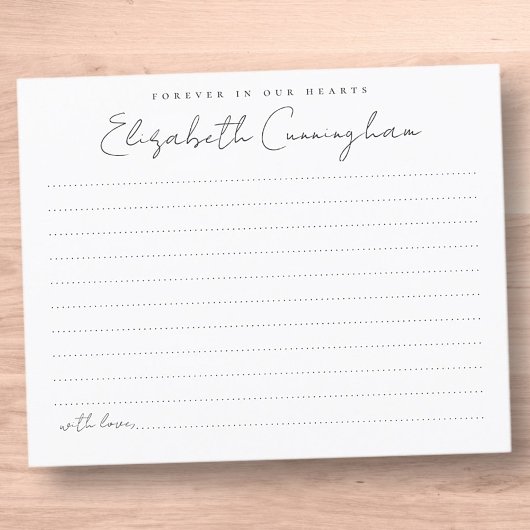 Carte de présence aux funérailles pour toujours da