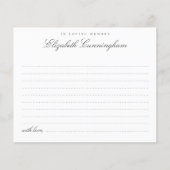 Carte de présence élégante moderne en souvenir (Devant)