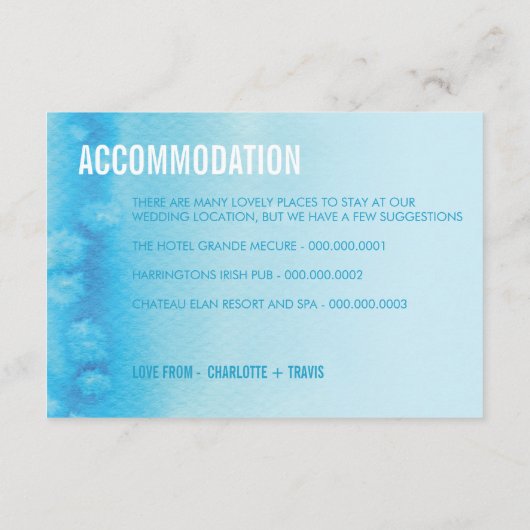 CARTE DE PRESENT :: aquarelle bleu ombre (Dos)