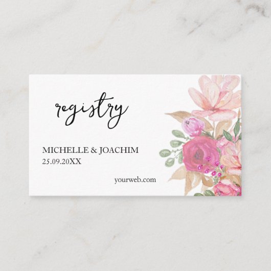 Carte de présentation d'art floral élégant à l'aqu (Devant)