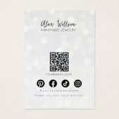 Carte de présentation de bijoux à cheveux ondulés (Dos)