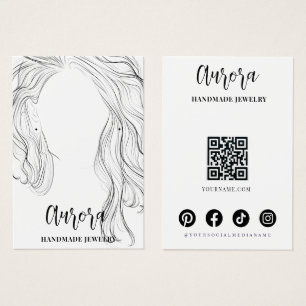 Carte de présentation de bijoux à cheveux ondulés