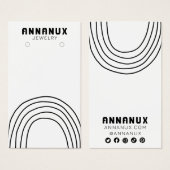 Carte de présentation de bijoux avec des lignes mi (Devant & derrière)
