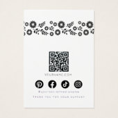 Carte de présentation de bijoux Bohème Rétro Fleur (Dos)