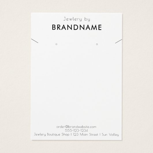Carte de présentation de bijoux Boucle d'oreille + (Dos)