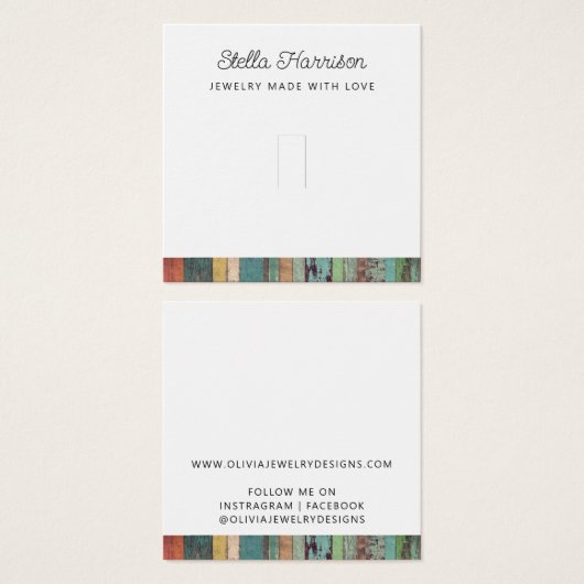 Carte de Présentation de Bijoux de Bague Rustique  (Devant & derrière)