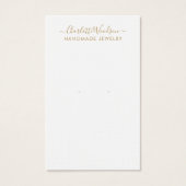 Carte de présentation de bijoux en écriture dorée  (Devant)