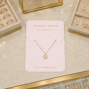 Carte de présentation de bijoux en or rose avec ph