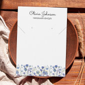 Carte de Présentation de Bijoux Fleur Sauvage Bleu