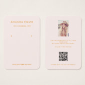 Carte de présentation de bijoux photo QR rose blus (Devant & derrière)