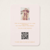 Carte de présentation de bijoux photo QR rose blus (Dos)