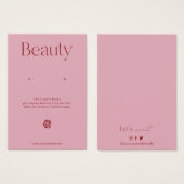Carte de Présentation de Bijoux Rose Pâle (Devant & derrière)