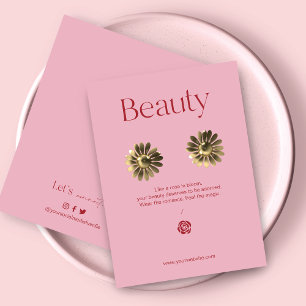 Carte de Présentation de Bijoux Rose Pâle