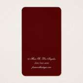 Carte de présentation de bijoux rouge profond bord (Dos)