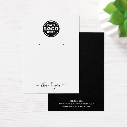 Carte de présentation de bijoux simple avec logo p (Bureau)