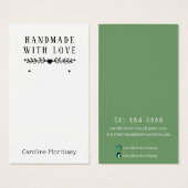 Carte de présentation de bijoux simple pour boucle (Devant & derrière)