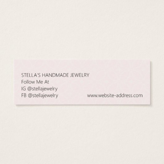 Carte de présentation de boucle d'oreille à stud m (Dos)