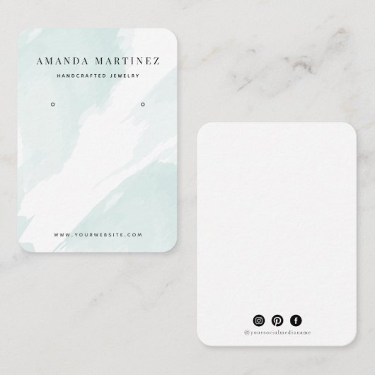 Carte de Présentation de Boucle d'Oreille Aquarell (Devant / Derrière)