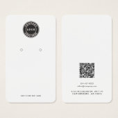 Carte de présentation de boucle d'oreille avec cod (Devant & derrière)