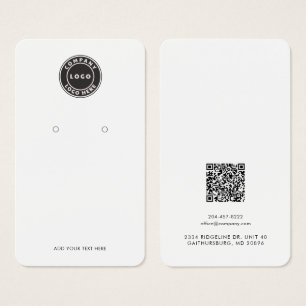 Carte de présentation de boucle d'oreille avec cod