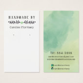 Carte de Présentation de Boucle d'Oreille Verte à (Devant & derrière)