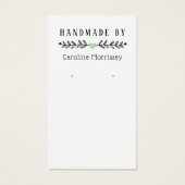 Carte de Présentation de Boucle d'Oreille Verte à (Devant)