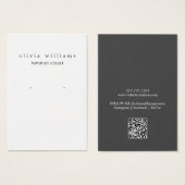 Carte de présentation de boucles d'oreilles à code (Devant & derrière)