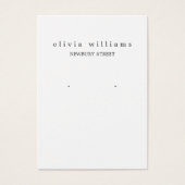 Carte de présentation de boucles d'oreilles à code (Devant)