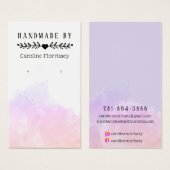 Carte de présentation de boucles d'oreilles à écla (Devant & derrière)