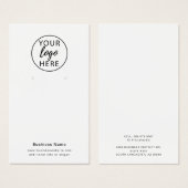 Carte de présentation de boucles d'oreilles avec l (Devant & derrière)