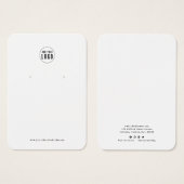 Carte de Présentation de Boucles d'Oreilles avec L (Devant & derrière)